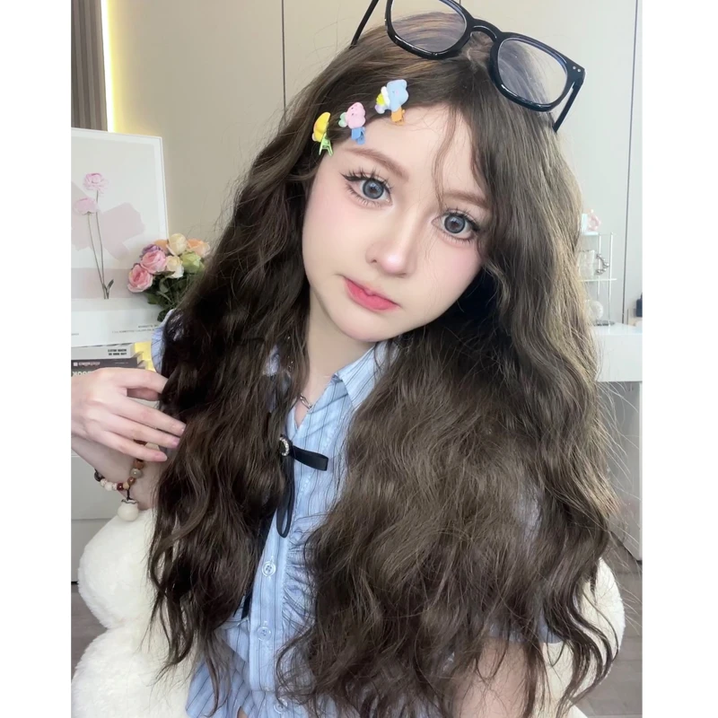 椰子专属-假发女羊毛卷长卷发原宿自然卷刘海墨鸢棕日常假发清爽