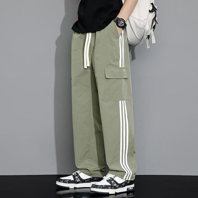 2024工装裤子男夏季薄款户外休闲速干宽松潮牌直筒痞帅冲锋裤宽脚