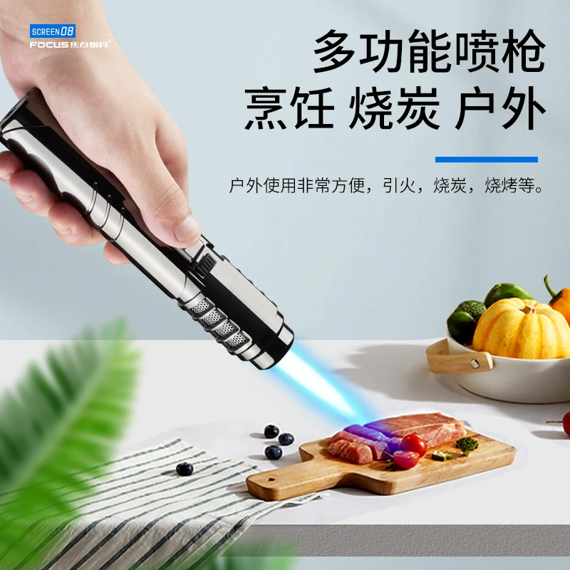 手持火焰喷枪合金喷火枪充气便携安全烧烤户外厨房熔金防风点火器