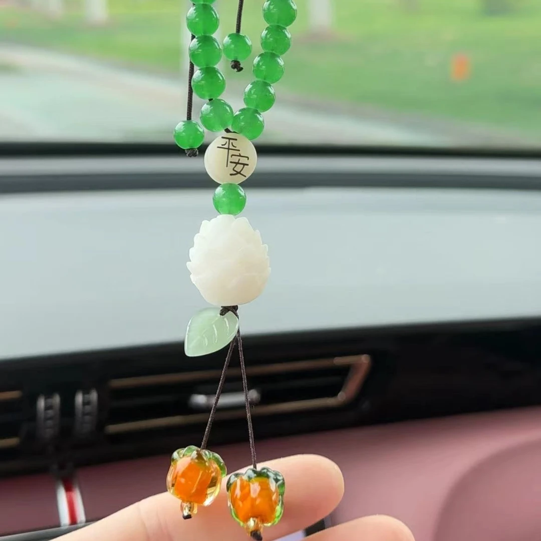 网红车饰汽车挂件好运连连车内饰品高档莲花男女通用出入平安挂饰