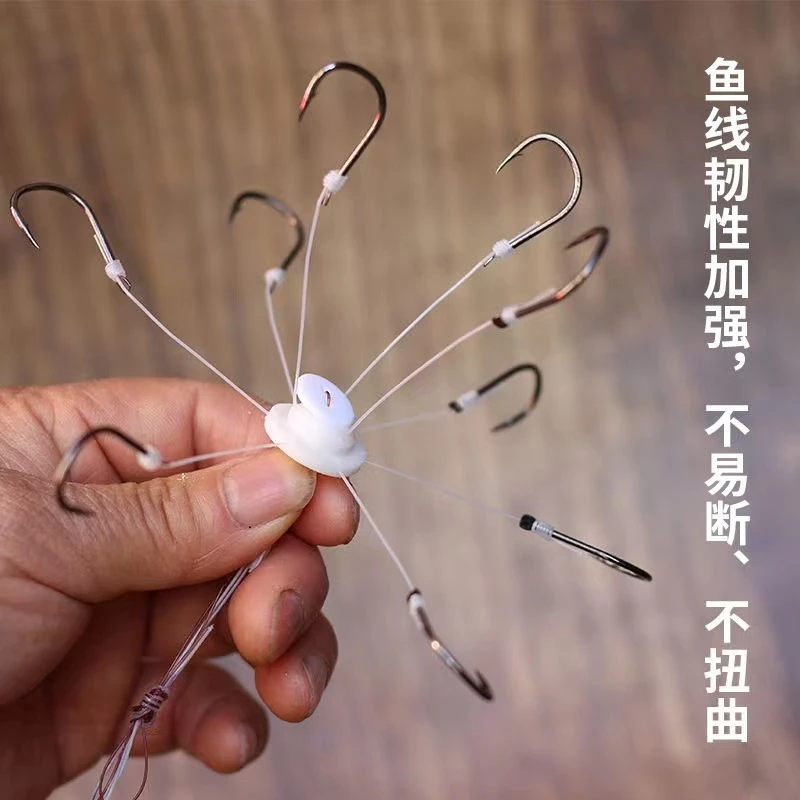 新型鲢鳙专用钩万向翻板钩硬线海竿伊势尼方块盘钩大头鲢鱼翻板钩