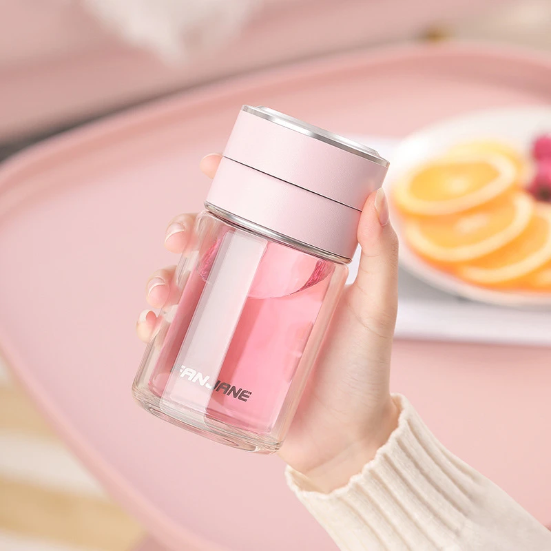 网红泡茶杯水杯喝茶杯便携杯子男家用茶水分离玻璃杯办公室女款杯