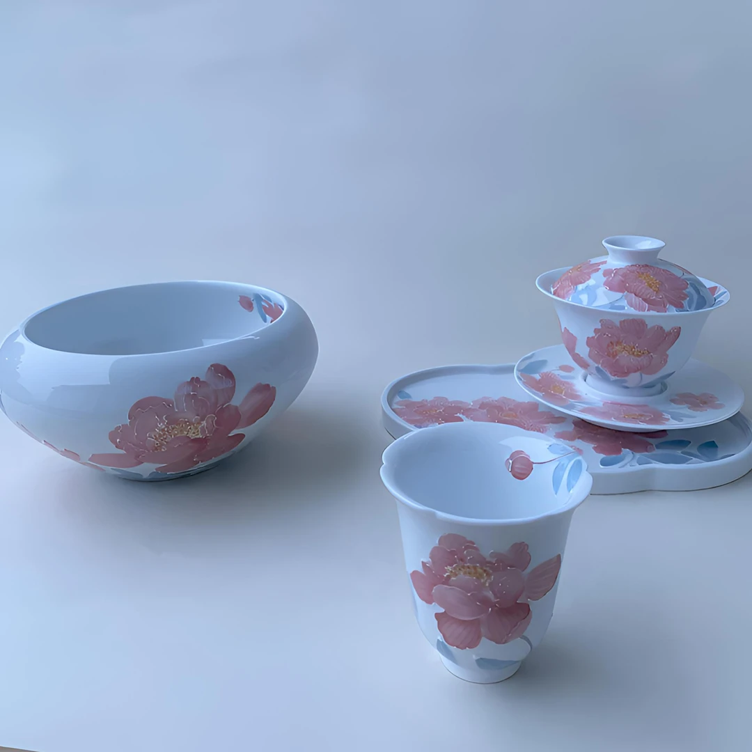 陶瓷主人杯手绘小清新高颜值花卉爆款大容量釉下彩高端景德镇定制