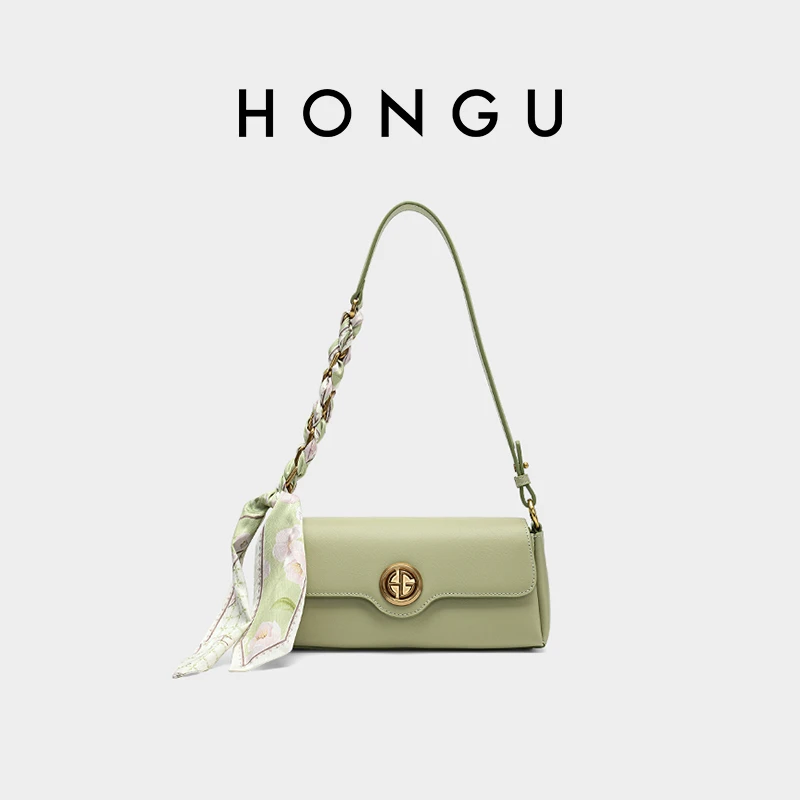 HONGU/红谷【薄荷曼波】复古潮流时尚百搭女士包春夏小众单肩包经典