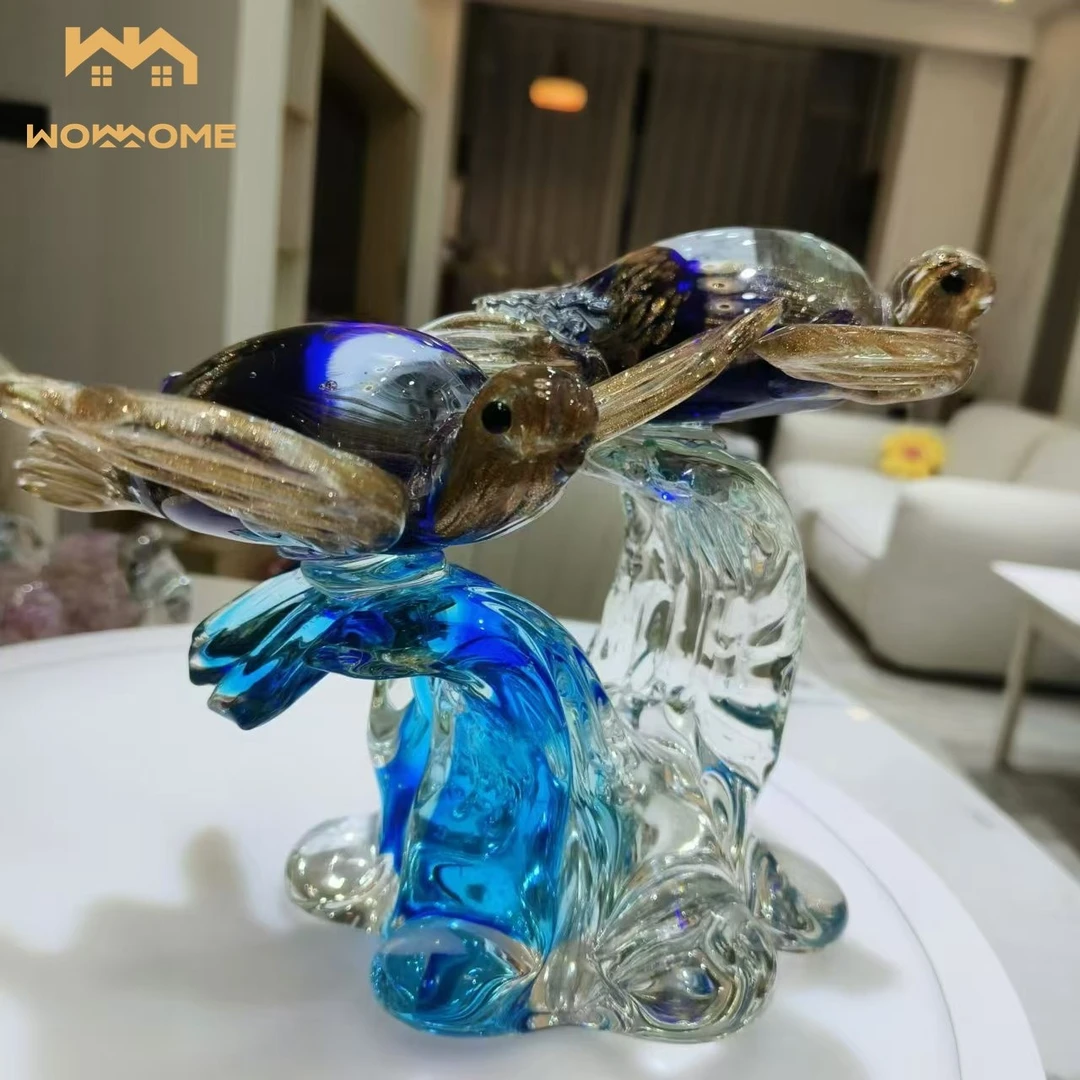 惊喜家X玲珑窑带证书手工琉璃乌龟摆件琉璃摆件出口欧洲艺术品