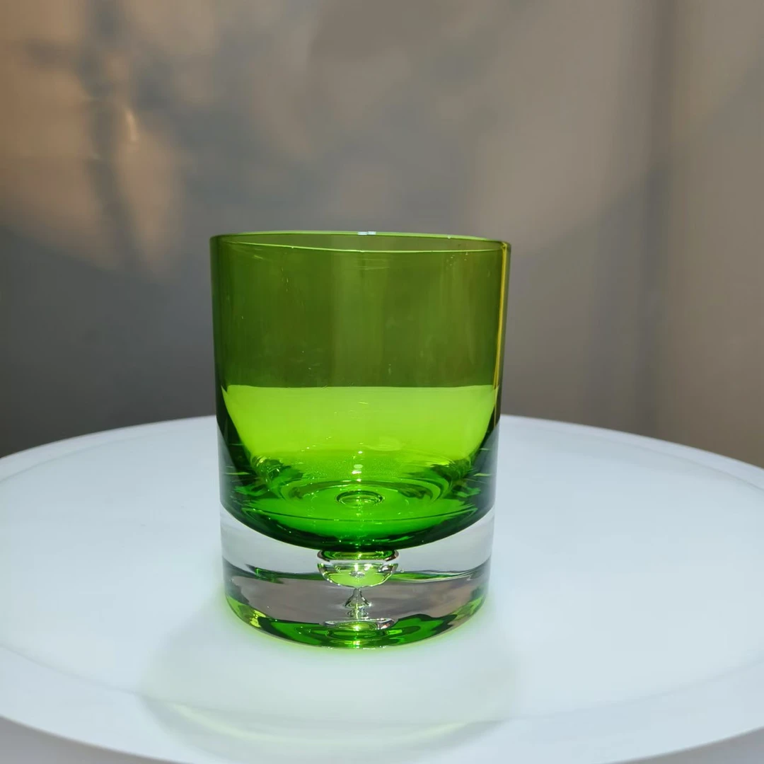 2只惊喜家水晶玻璃酒杯厚底威士忌杯啤酒杯水杯白酒杯家居