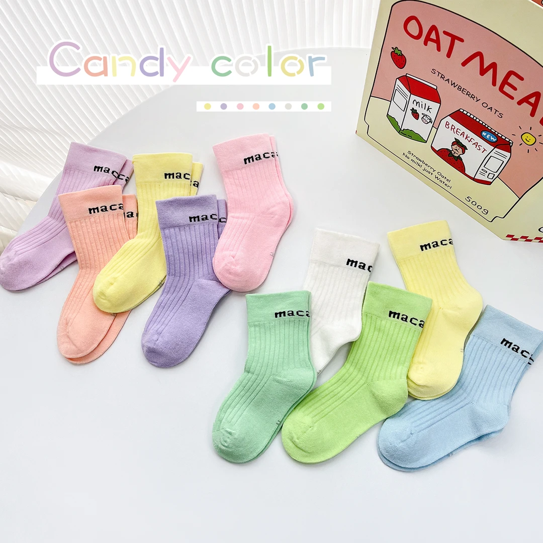 【夏季上新】儿童袜子春夏马卡龙糖果色男童女童薄款潮流百搭纯色