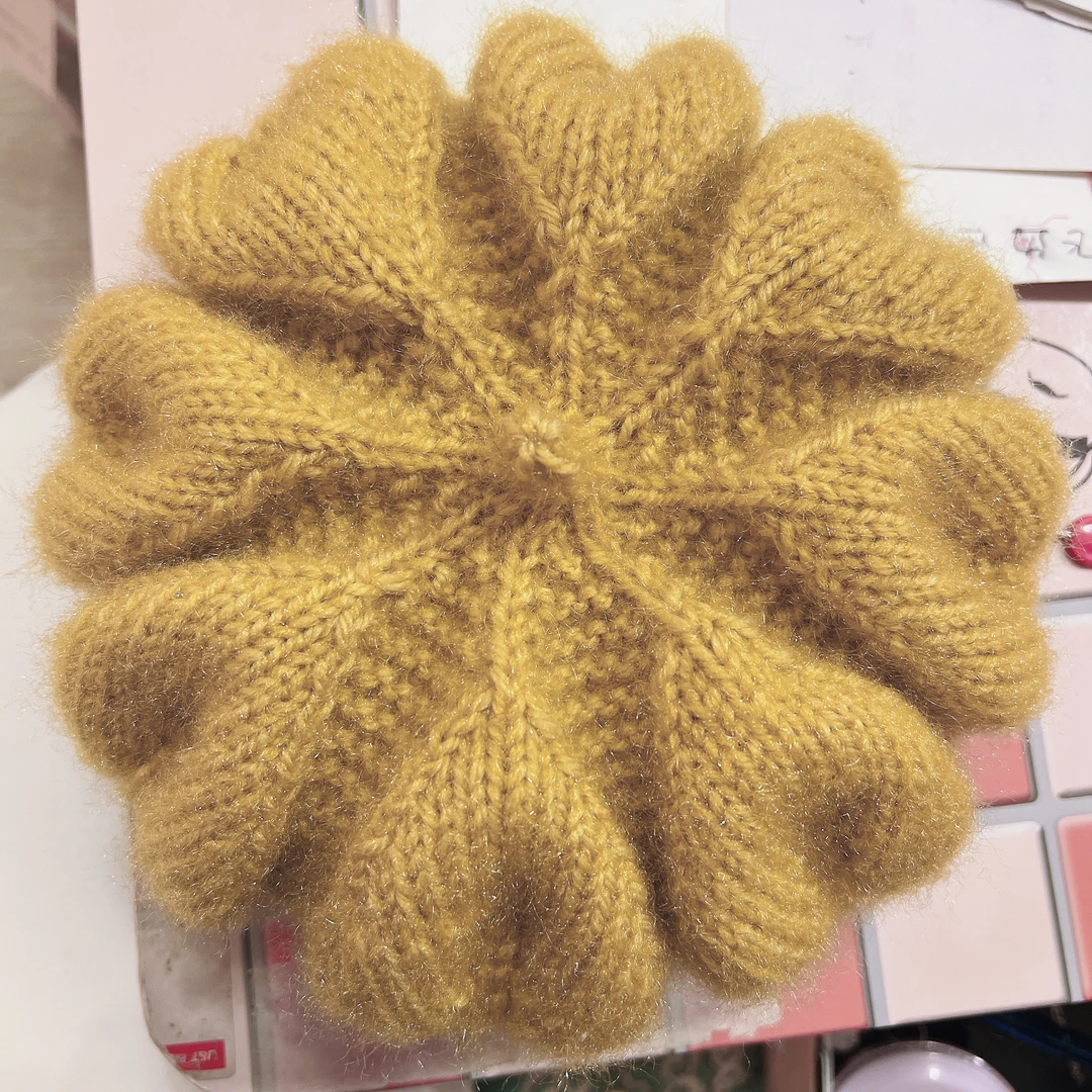 双层叶子花帽加ins保暖冬天网红韩版时尚春秋围巾冬季材料包