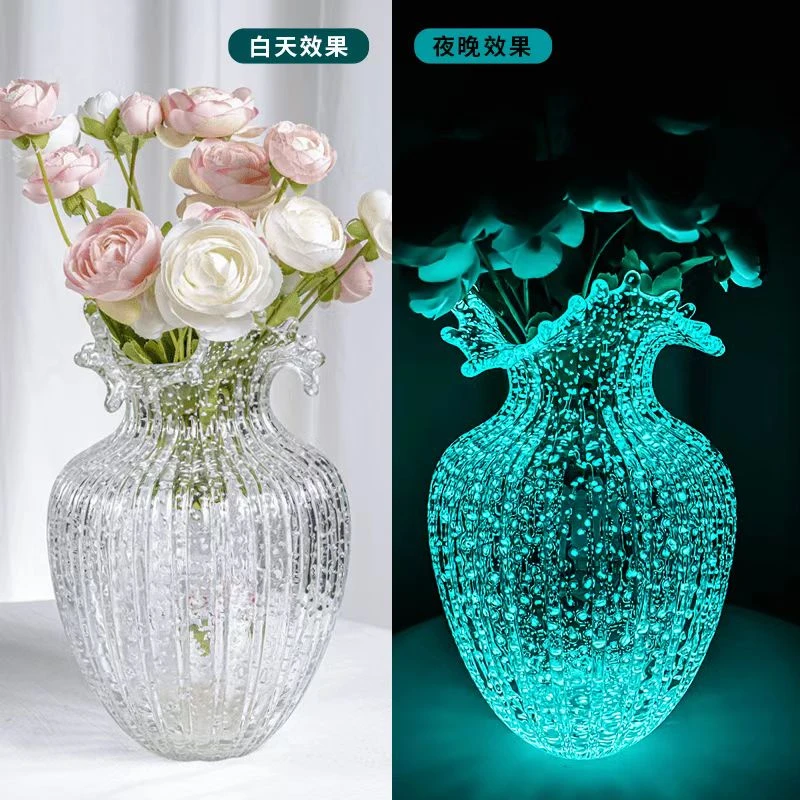 lezs【夜光波浪花】水滴琉璃花瓶插花花瓶