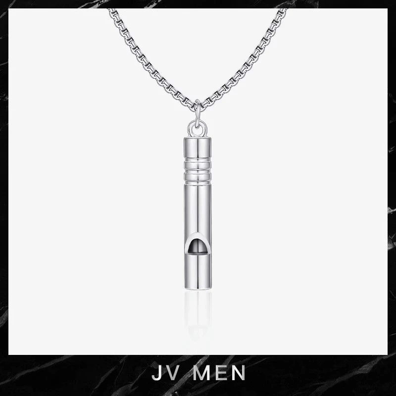 钛钢手链 项链男设级感个性链不掉色T恤穿搭潮男吊坠钛钢口哨配饰