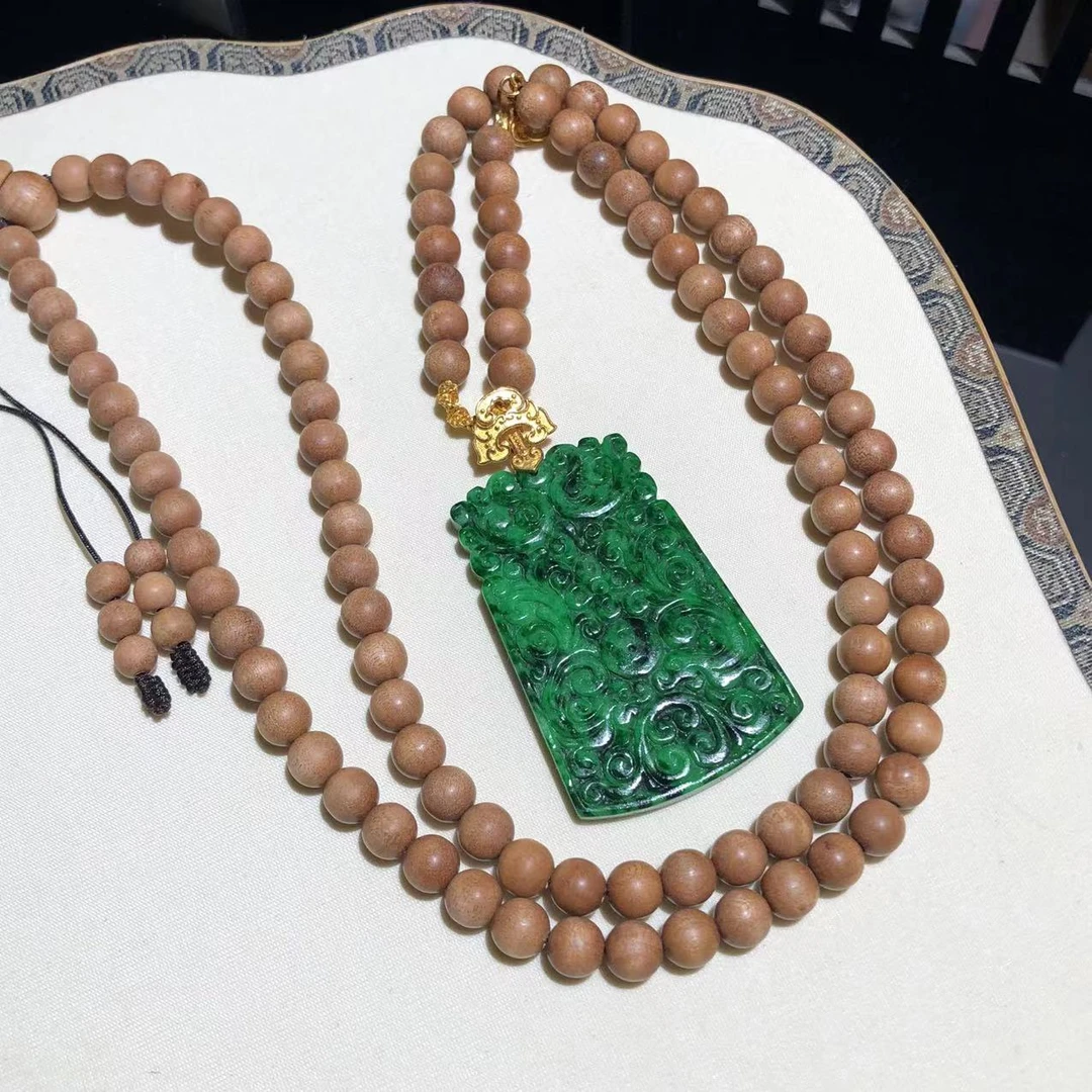 【逢春】老山檀木带宝颈饰老山檀颈饰设计款001