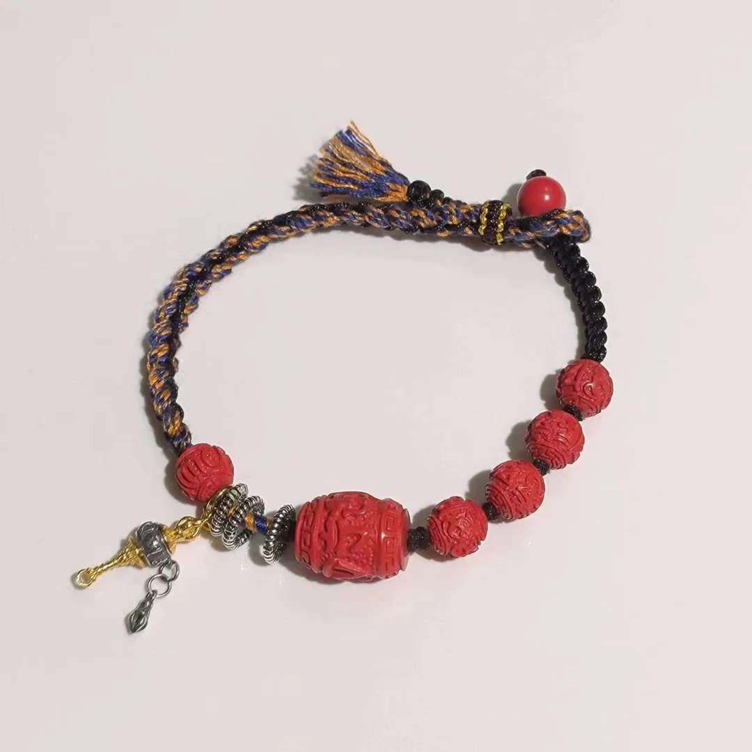 含辰砂工艺品【爆品·新粉必入】六字真言朱砂手饰ZS-SS024【预售】