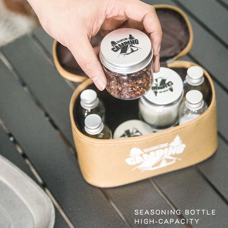 户外露营调料瓶套装露营野餐调料分装罐密封油瓶组合调味料收纳包