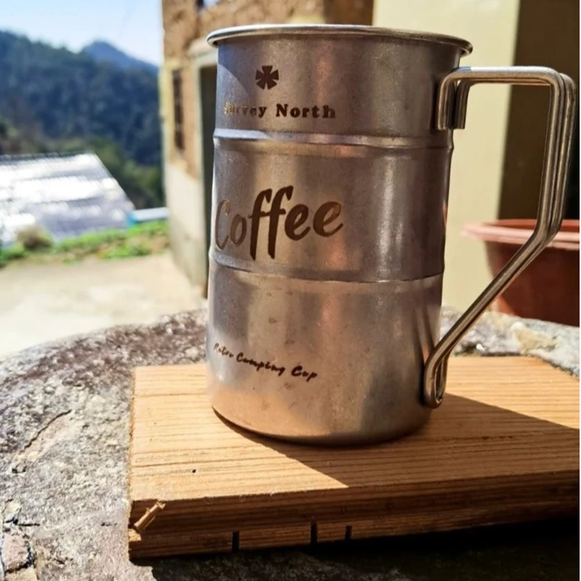 露营户外杯子野餐便携咖啡杯轻便马克杯登山不锈钢马克杯