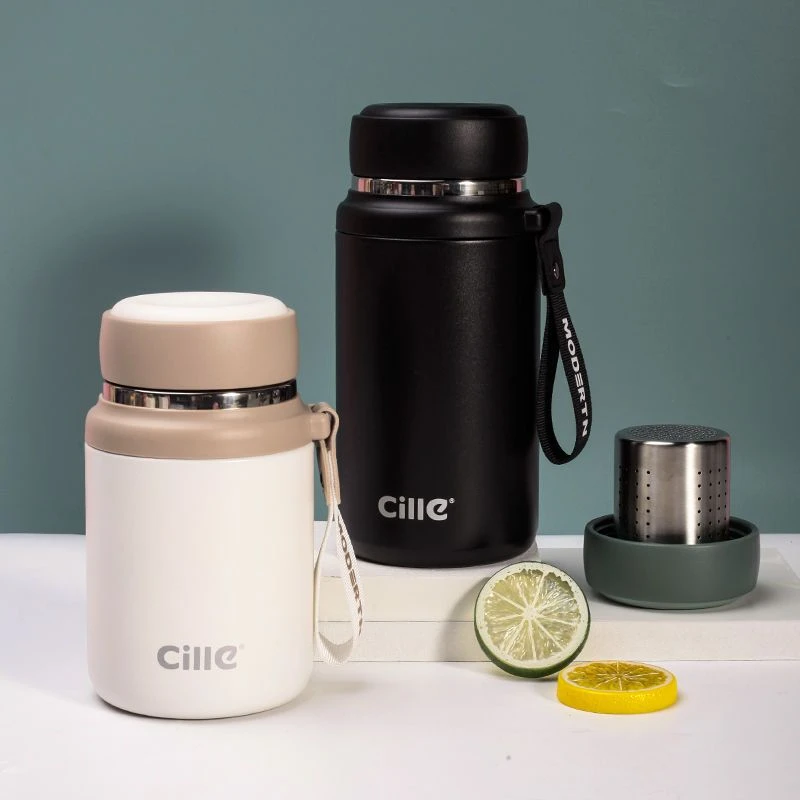 CILLE/希乐高档保温杯大容量焖茶杯带过滤男女士户外便携水壶ins