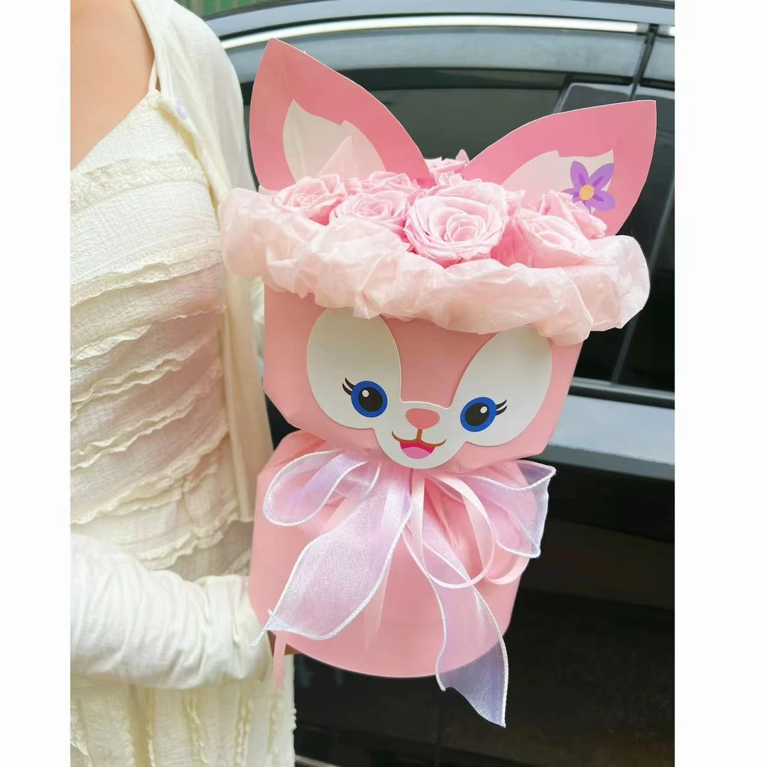 【礼悦】卡通一体定型片六一儿童节礼物双面防水手工diy花束包装纸