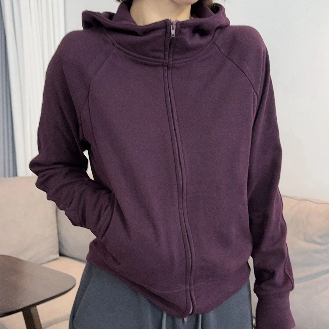 户外秋冬通勤长袖运动休闲加厚连帽外套超保暖显瘦双面拉链开衫