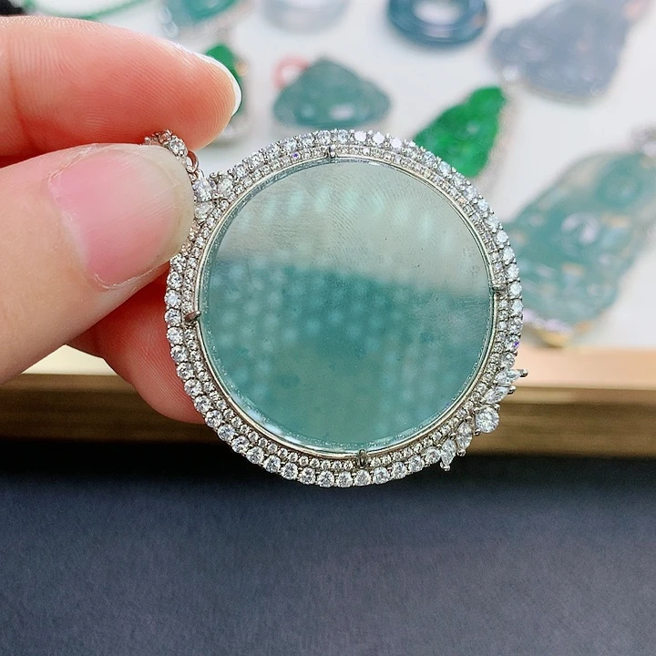 【闪购商品】翡翠颈饰银S925镶嵌翡翠