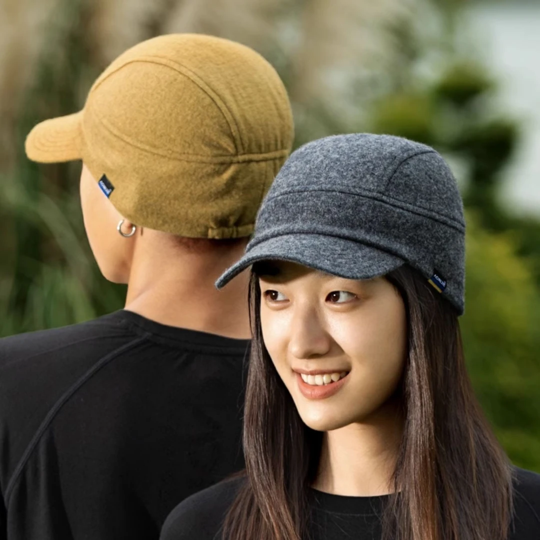 奥尼捷美利奴羊毛帽户外运动护耳帽针织速干专用跑步帽子男士女士