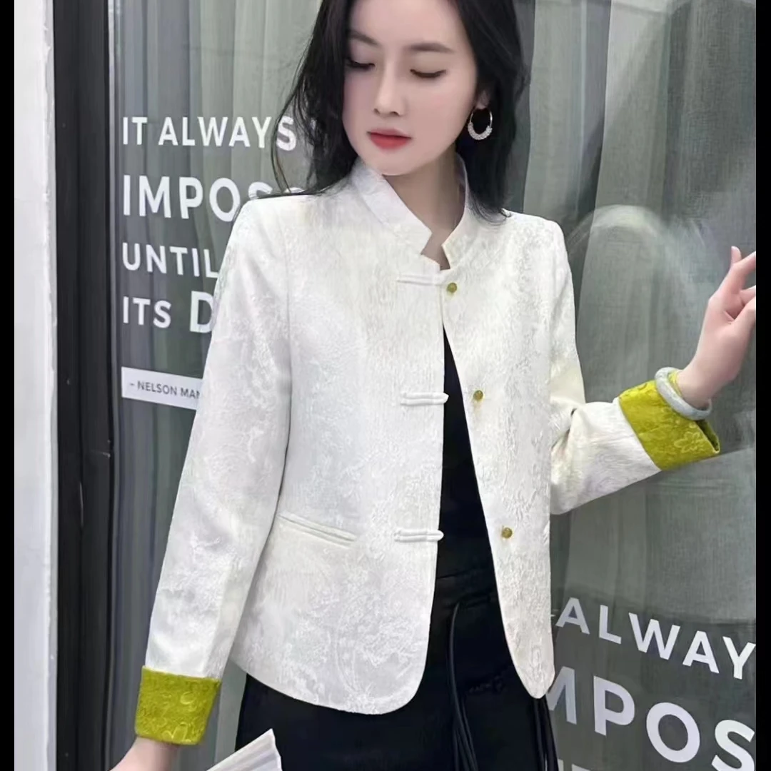 年轻妈妈春装短款外套40岁50中年女春夏季气质新中式国风上衣薄款