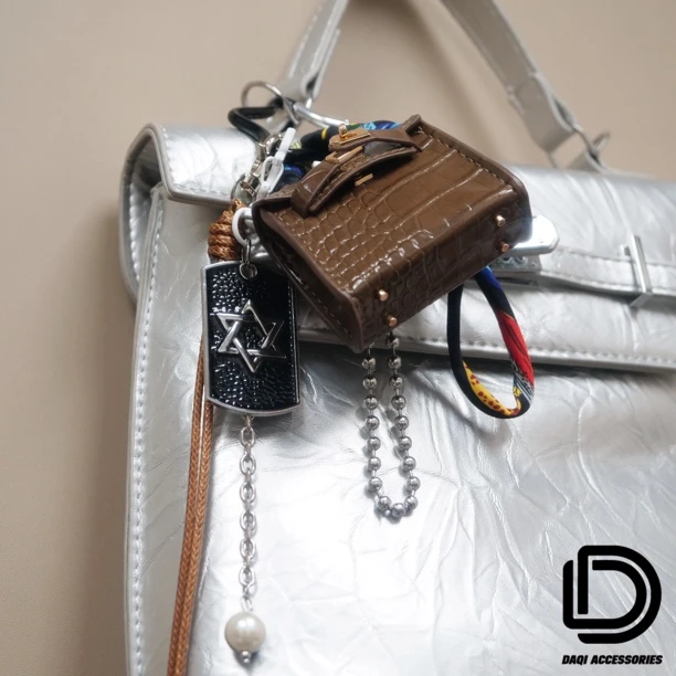 铁合金皮质项链 04206大淇原创甜酷风六芒星吊牌仿珍珠百搭项链