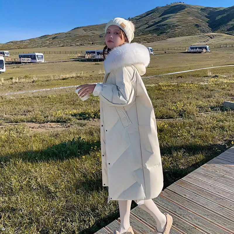 2023新年活动促销棉服女中长款新款韩版宽松大码过膝棉衣外套棉袄