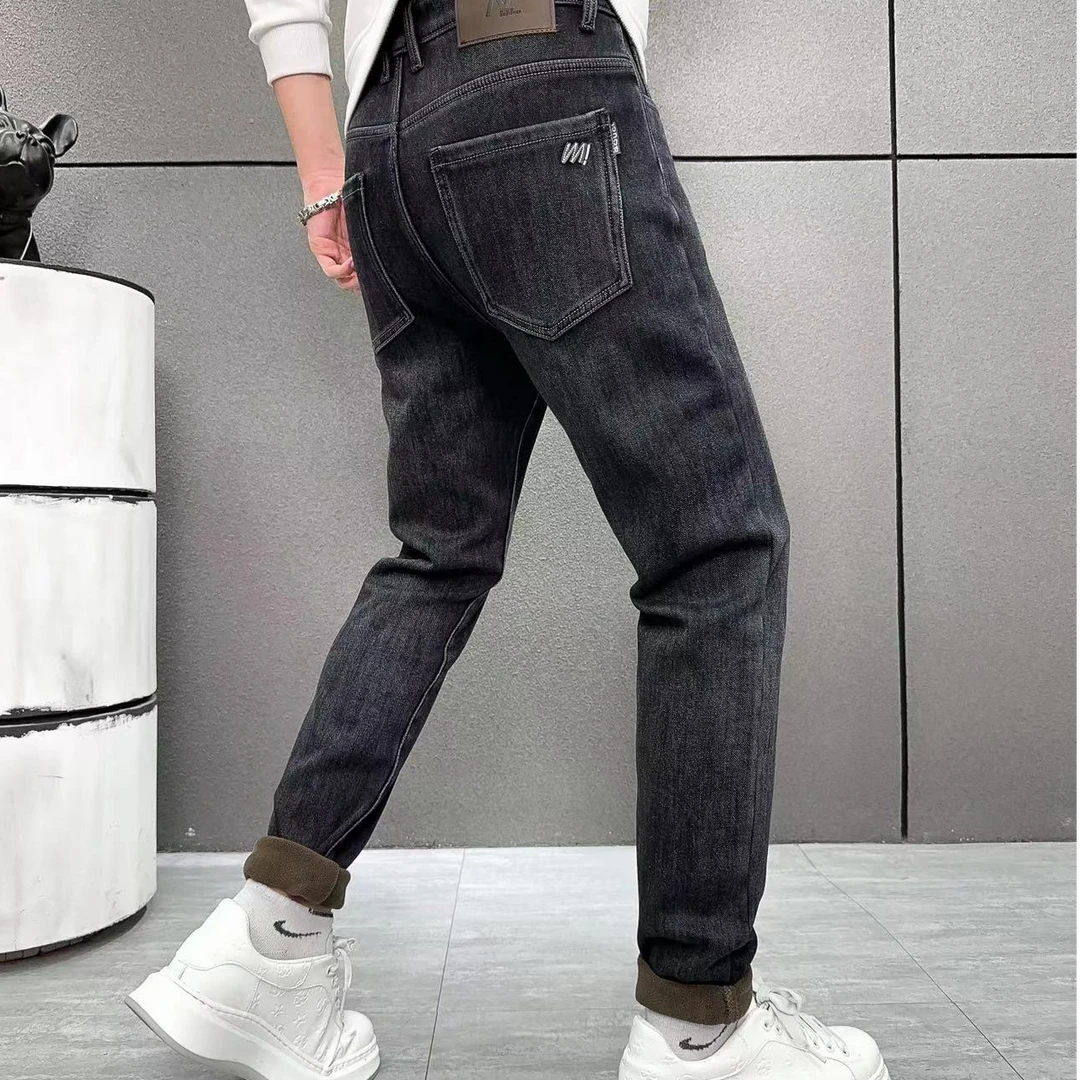 冬季加绒加厚高弹牛仔裤【直筒裤】6386#