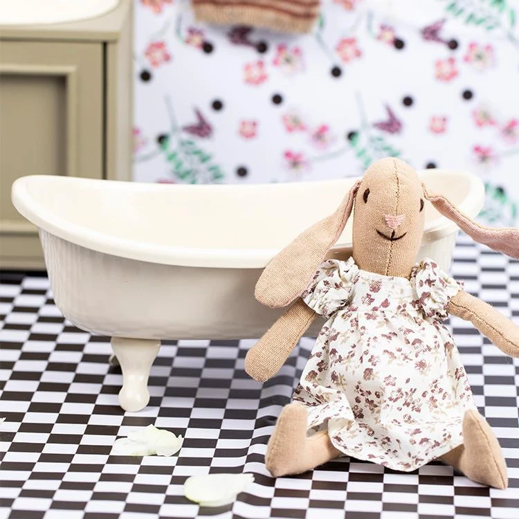 NUBY.欧美玩具精美小屋1：8精致迷你bjd微缩家具场景浴缸铁艺材质