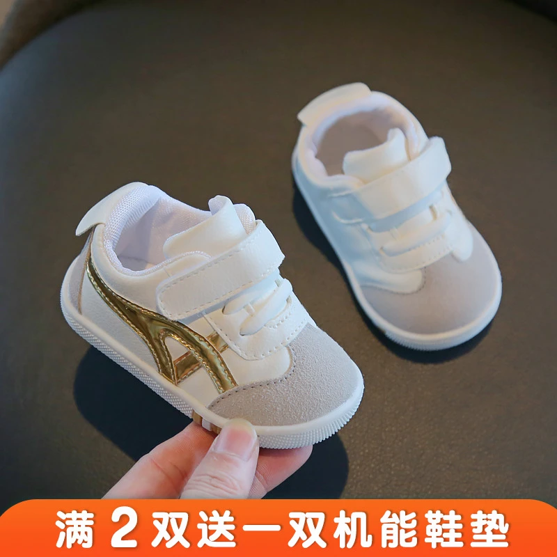 xiaoliubao/小溜宝宝宝学步鞋春秋款6个月-2岁半防滑软底小白鞋