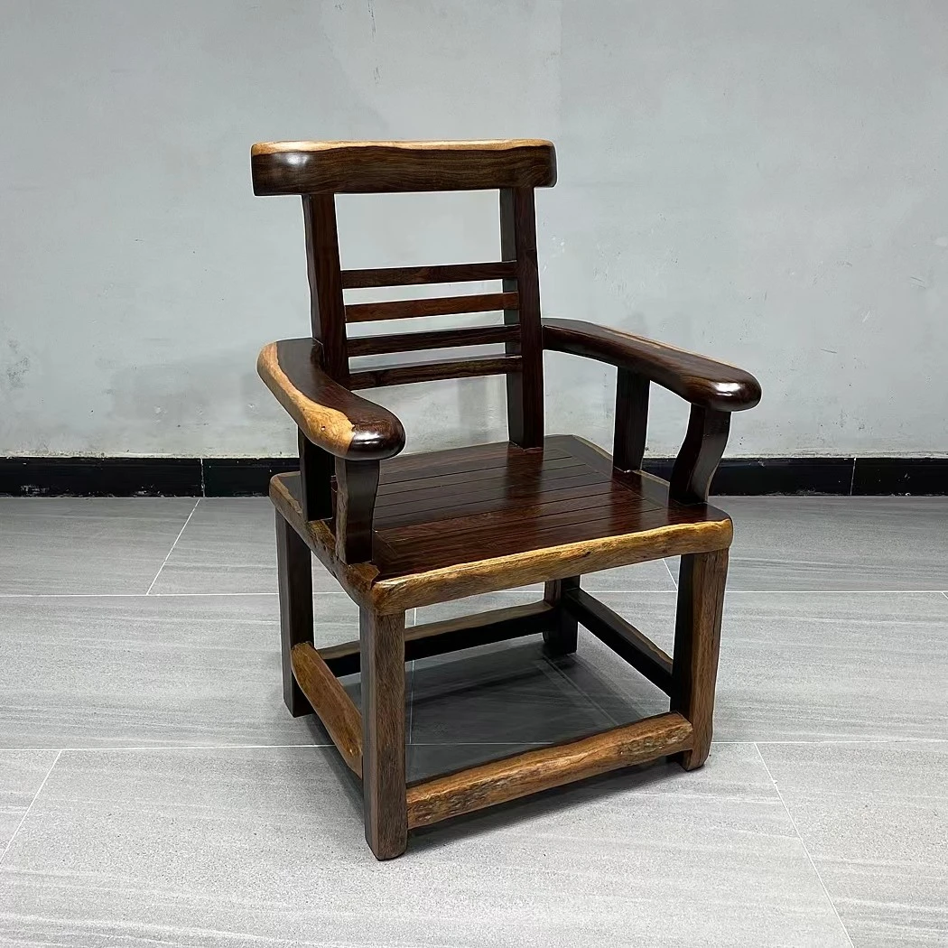 H29黑檀宋江主椅B款66*62*100大板厂满春黑檀座椅新中式古典椅