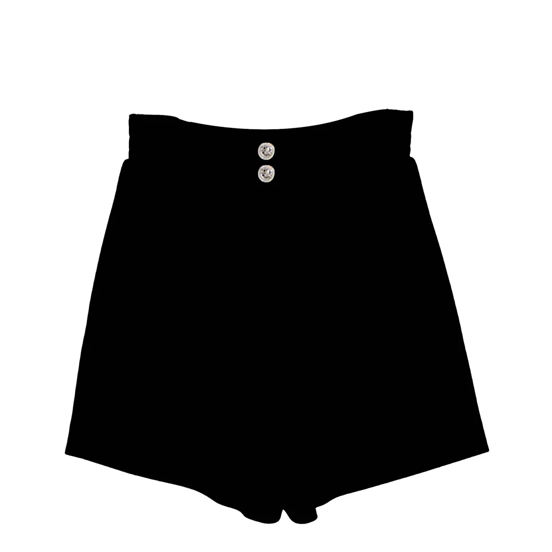 【YZ专属】显瘦高腰时尚百搭夏季黑色设计师A字短裤 QK2608