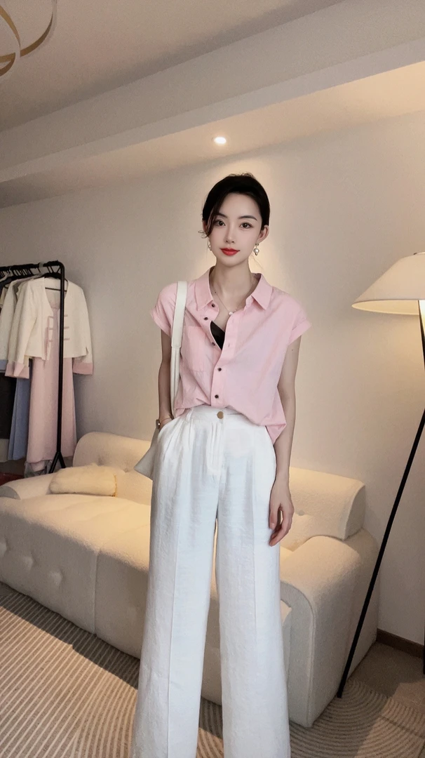 【小乔定制】时尚百搭薄款高腰棉麻直筒透气西装裤