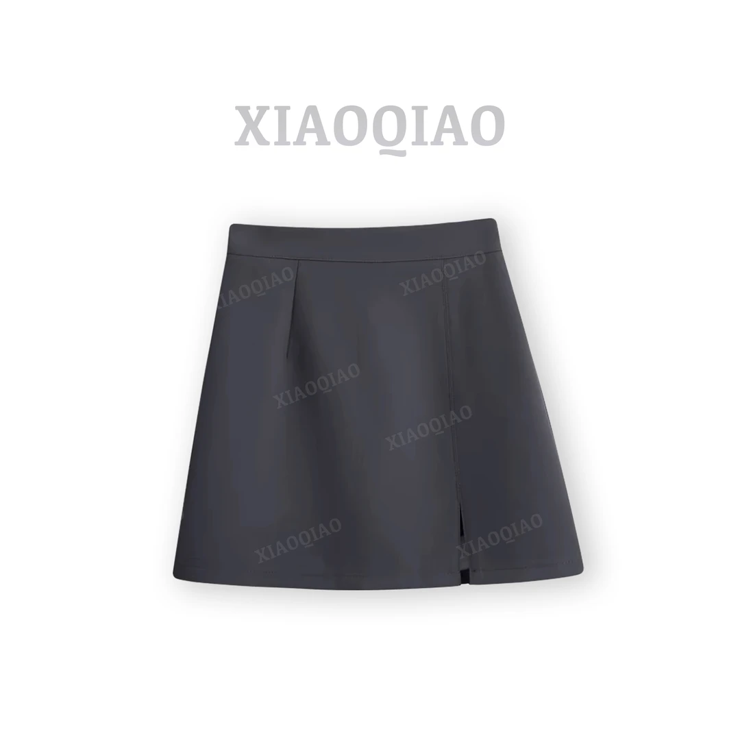 【小乔定制】新款极简风高腰显瘦防走光A字裙女装半身裙西装裙