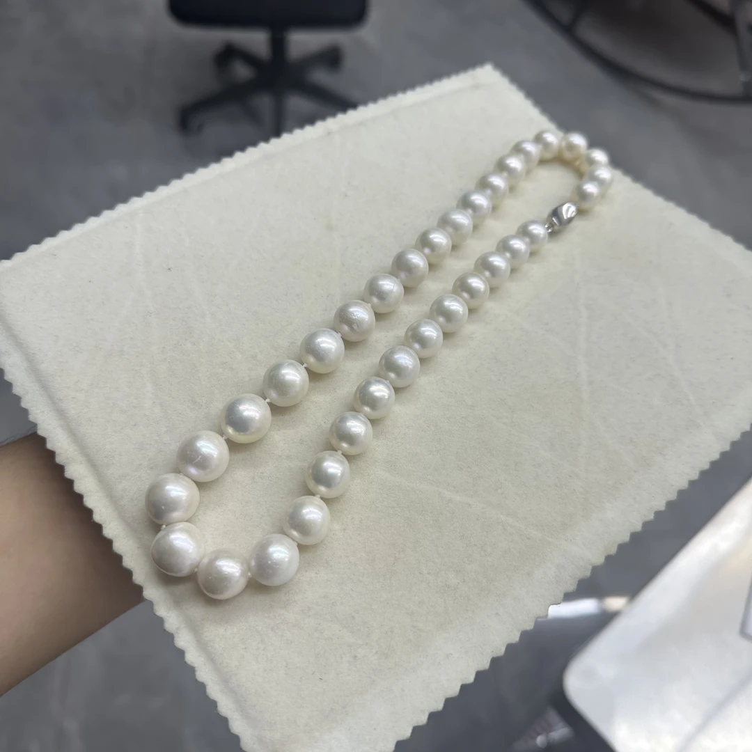 【婕妤孤品】10-14mm天然淡水大龙珠项链S925银