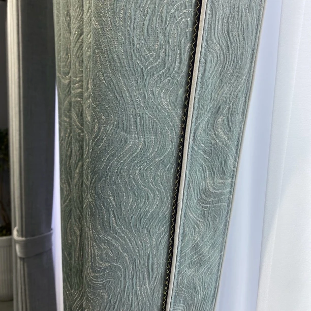 澜动·我心 高精密色织浮雕含金银丝线现代风流光溢彩高端窗帘吊卡