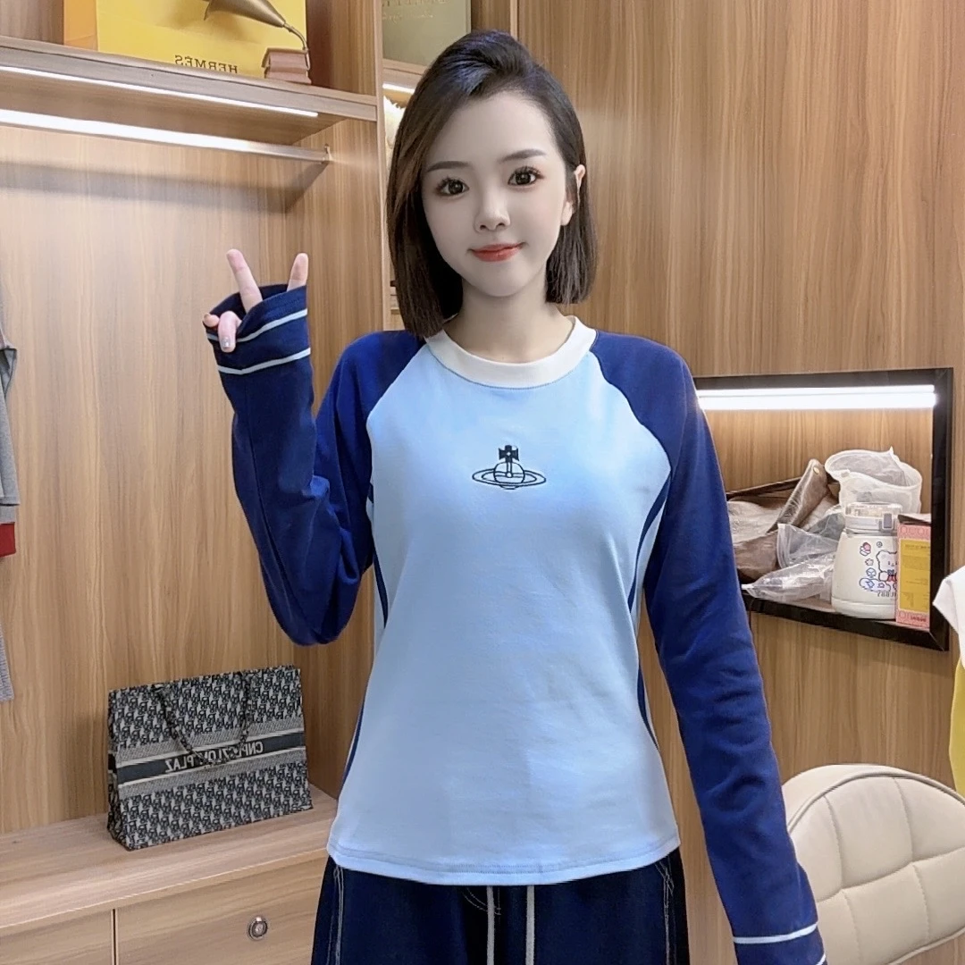 【小西】长袖女士秋季T恤秋装时尚圆领休闲百搭秋款长