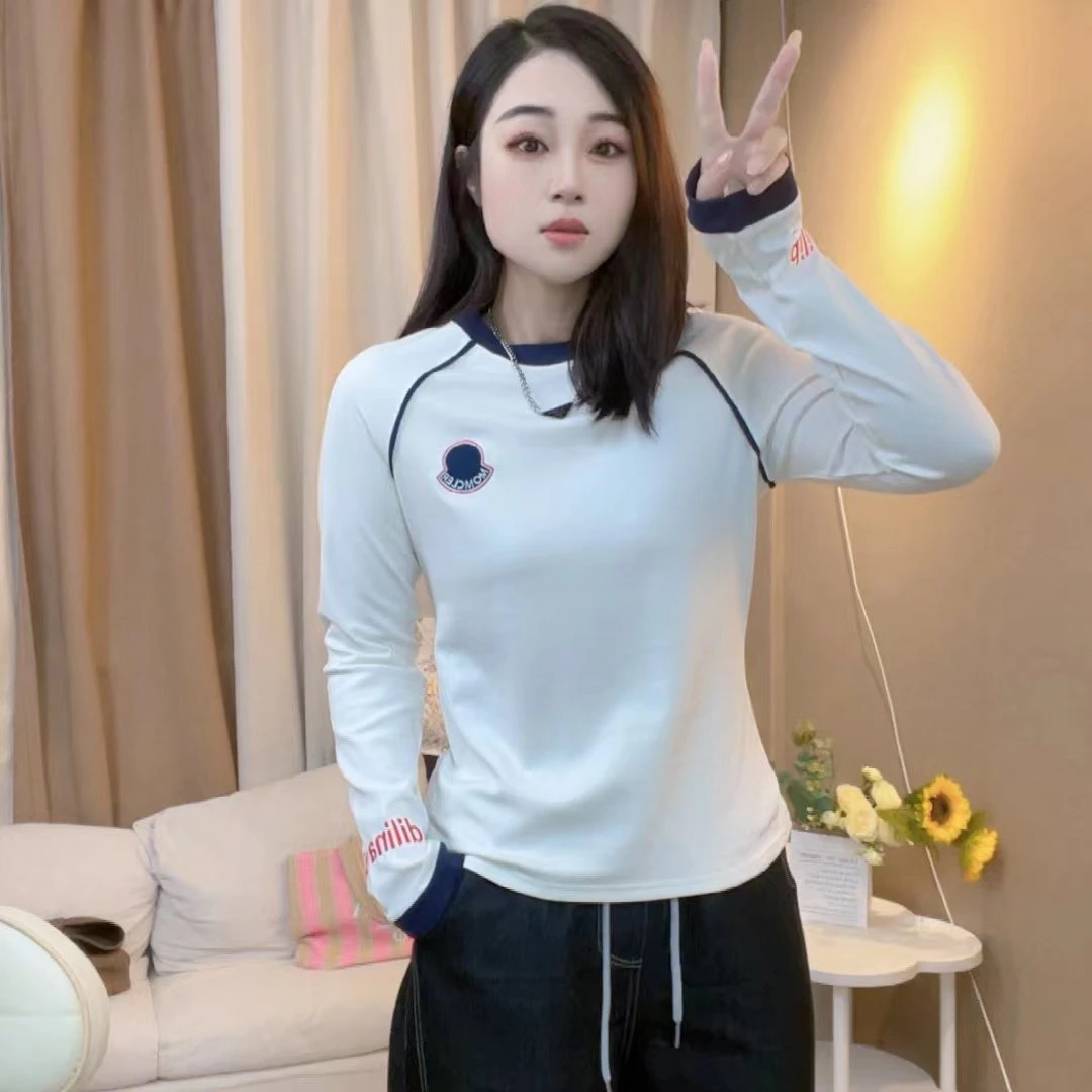 【向日葵】长袖女士秋季T恤时尚圆领休闲百搭秋款打底衫