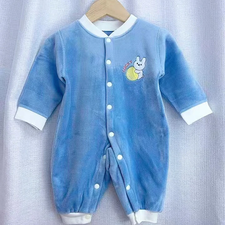 婴儿连体衣秋冬加绒保暖外出服男女宝宝秋装爬服新生儿冬季家居服