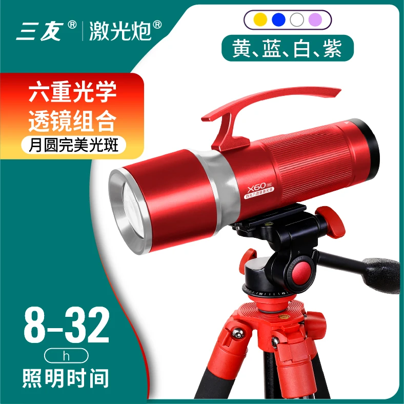 三友X60SE高档可拆卸激光炮电子夜钓光源黄光可调白光聚光照明