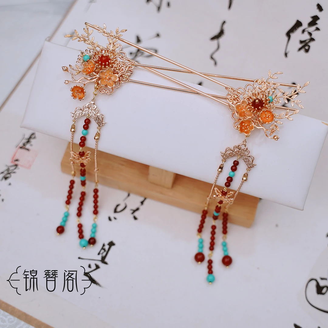 锦簪阁佳佳设计对原创纯铜高保色百搭发钗古风饰品超仙明制复古