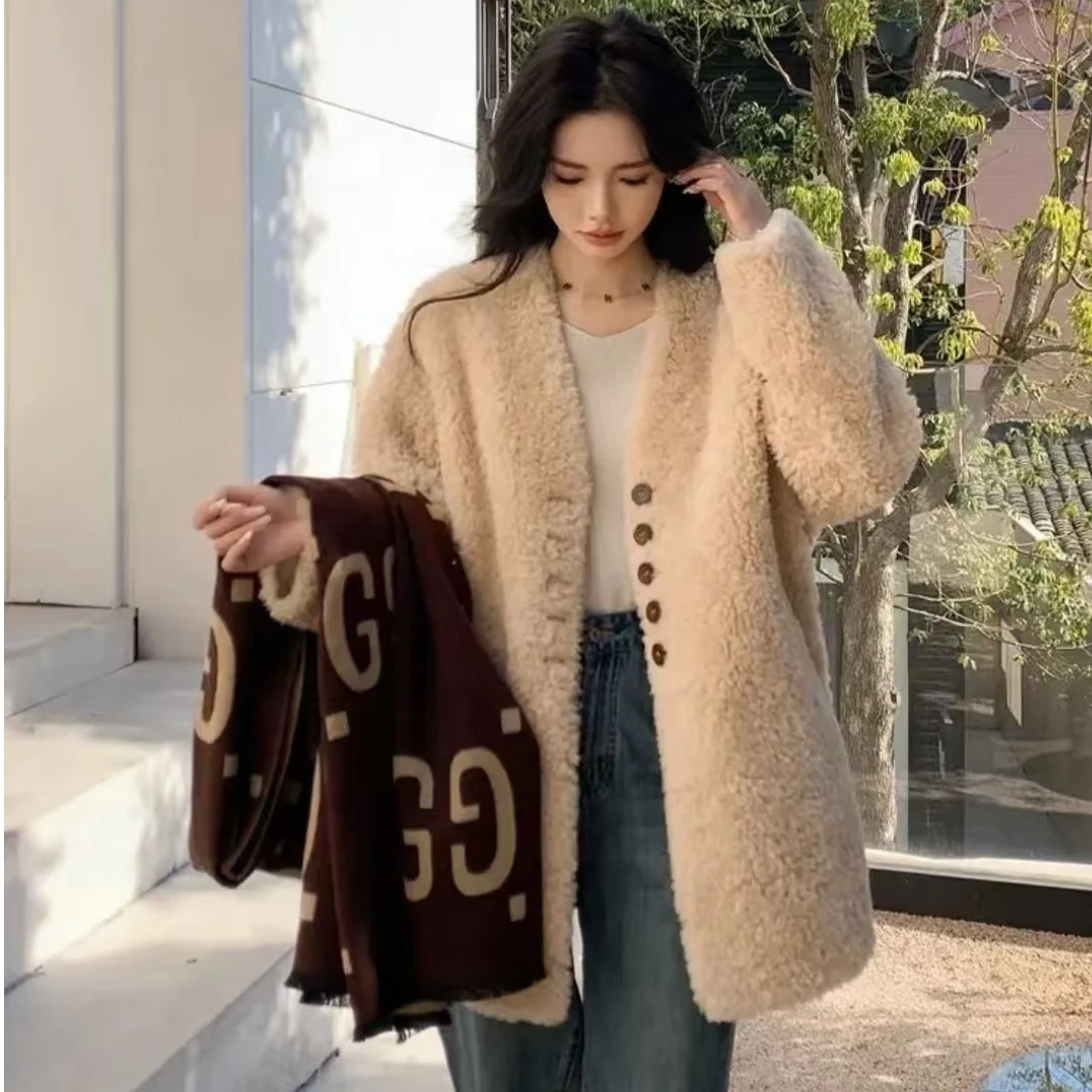 2024新款网红气质韩系通勤中长款全羊毛外套(8875)