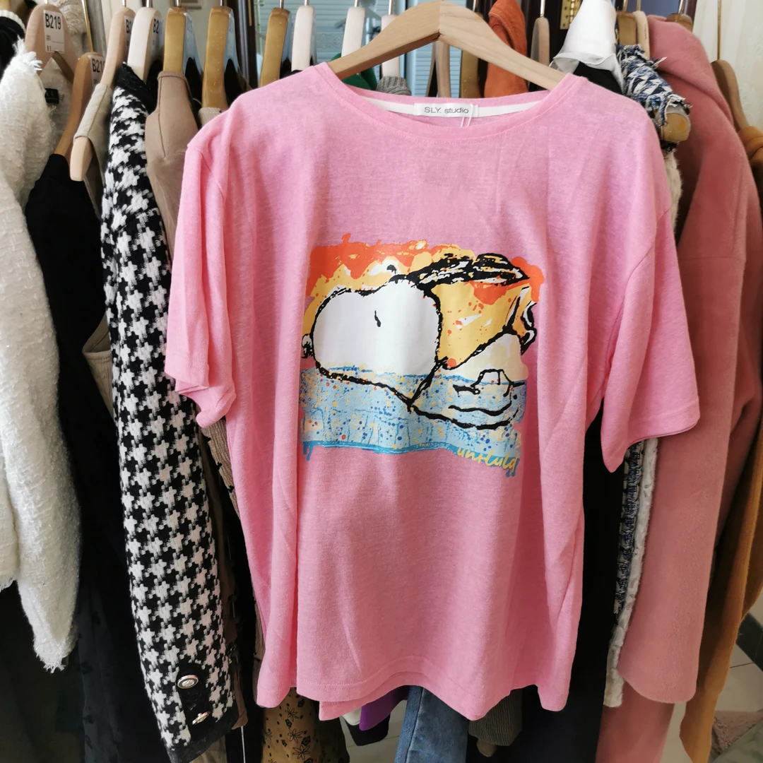 [一]2024秋冬新款春秋百搭女生刺绣字母短袖T恤