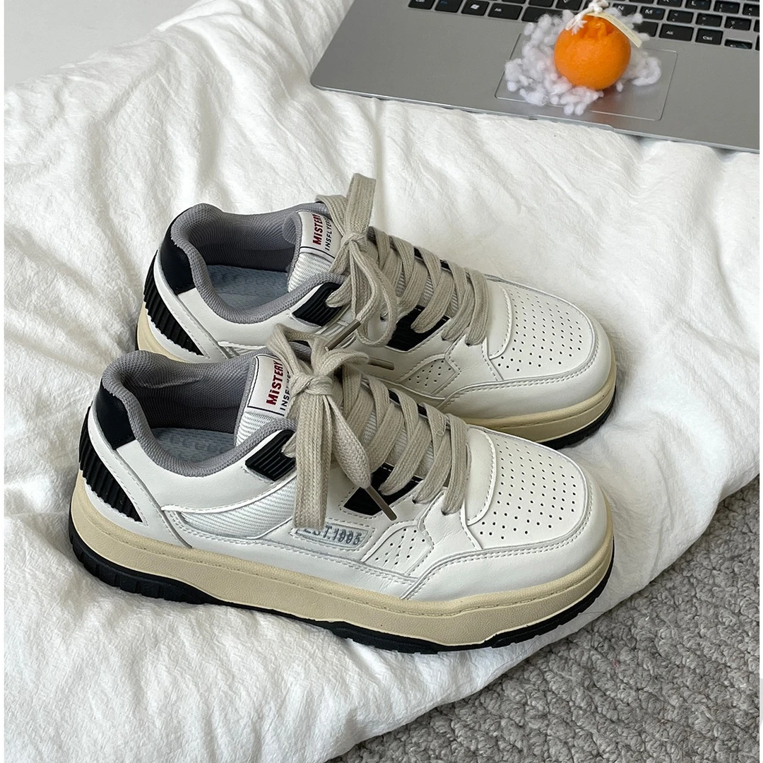 原创设计 日系复古女鞋子ins网红休闲鞋厚底板鞋2025秋季百搭潮鞋