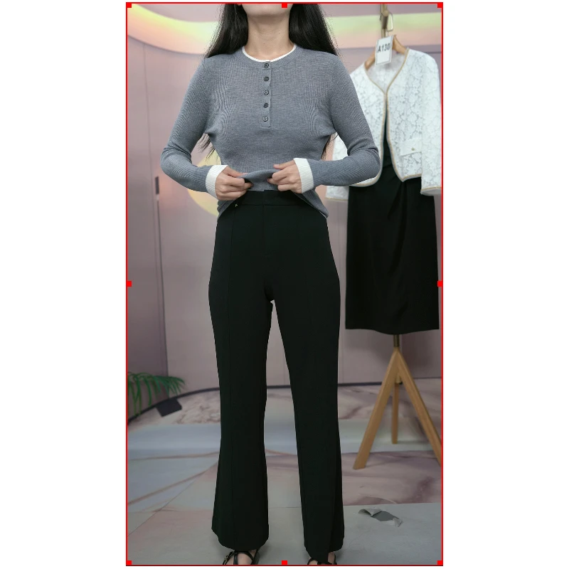 女装微喇阔腿裤时尚高腰气质