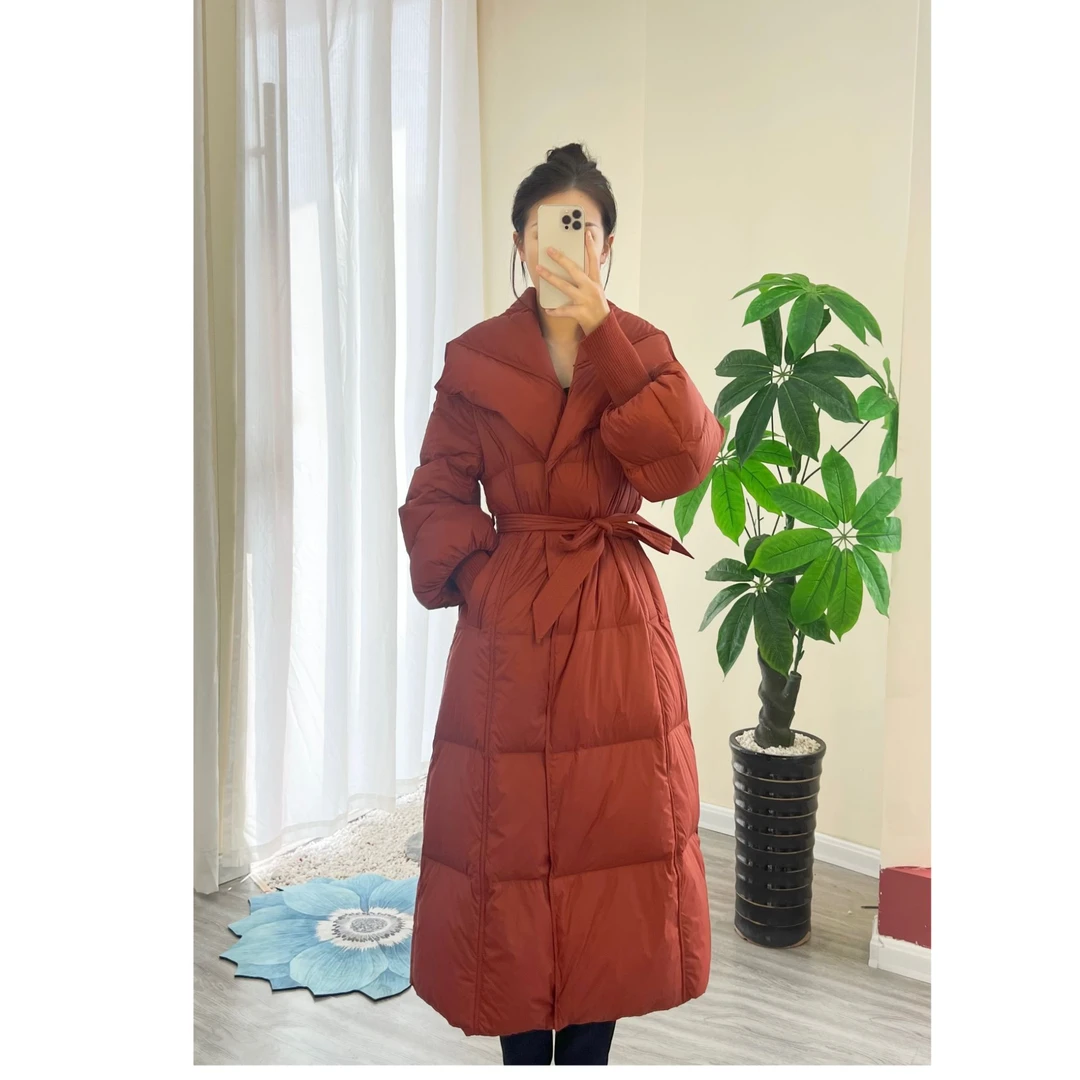 【1293款】米兰国际2024新国标90白鸭绒时尚气质长款加厚修身羽绒服