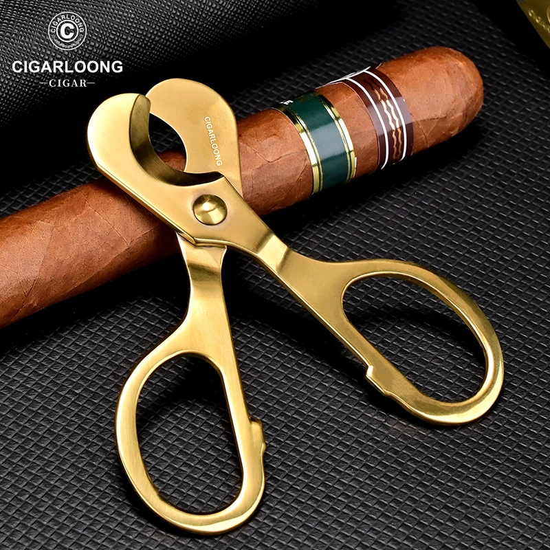 CIGARLOONG茄龙雪茄剪德国克虏伯不锈钢锋利金色雪茄刀 CLE-21CB2