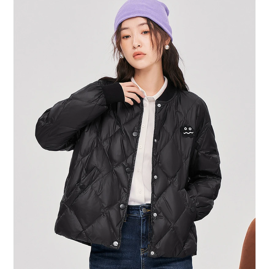 初语轻薄羽绒服女短款秋冬立领防风保暖棒球服外套小个子8346802