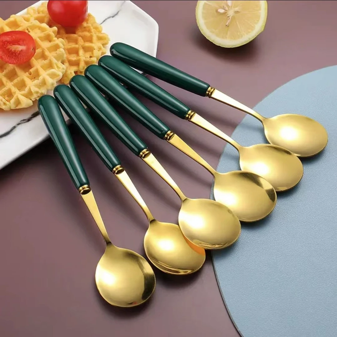 不锈钢勺子【6支装5.9元】创意网红高颜值精致餐具家用吃饭喝汤