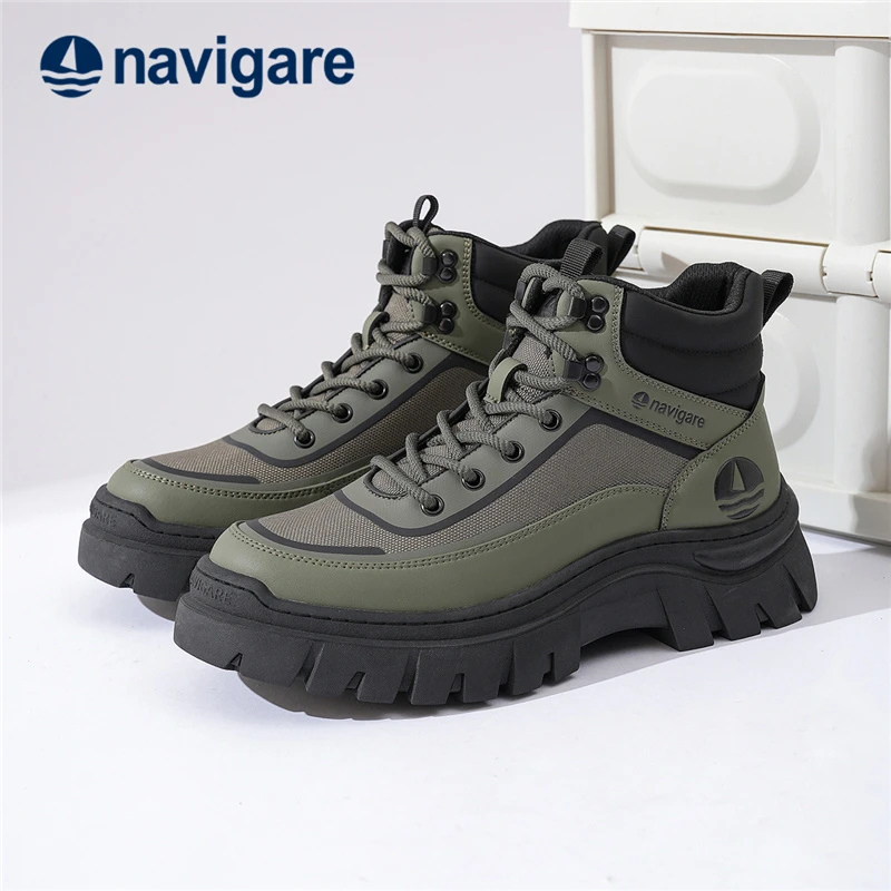 Navigare/纳维凯尔秋冬季新款男士户外百搭厚底时尚耐磨男马丁靴