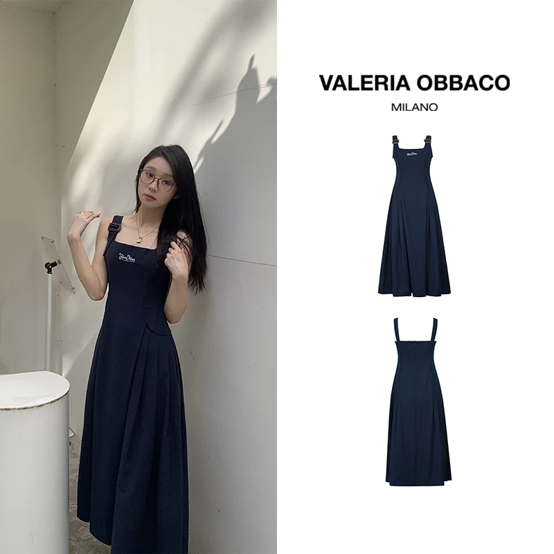 VALERIAOBBACO/瓦莱丽娅 奥贝科创意背带连衣裙潮牌修身百搭裙子